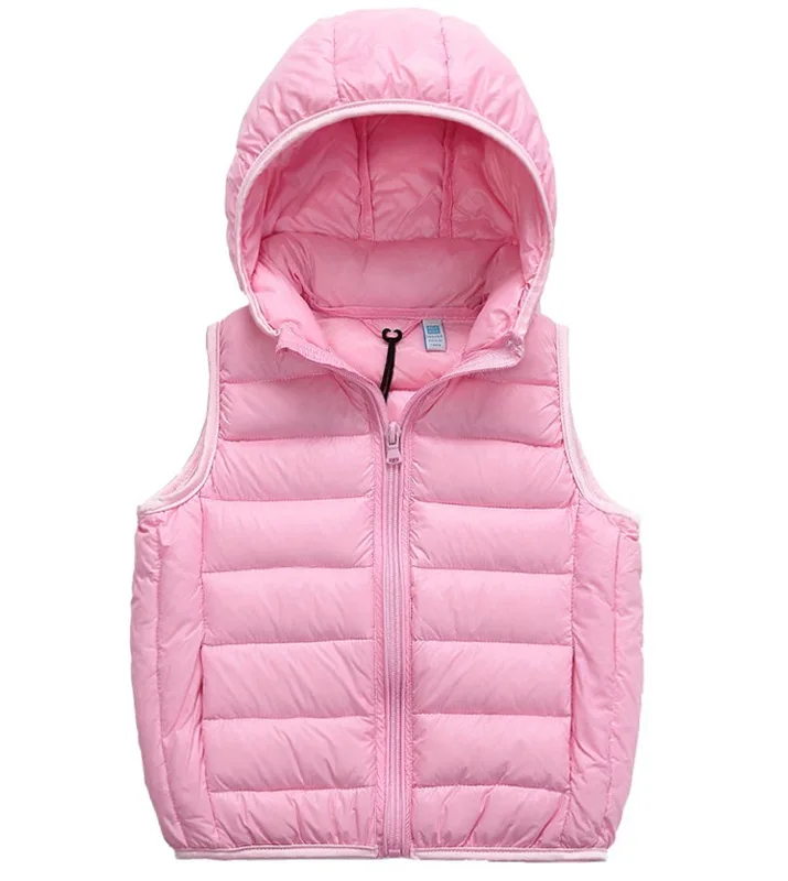 Baby hooded vest coat warm children vests waistcoats 90% white duck down winter girls boys jacket and coats winter kids outwear