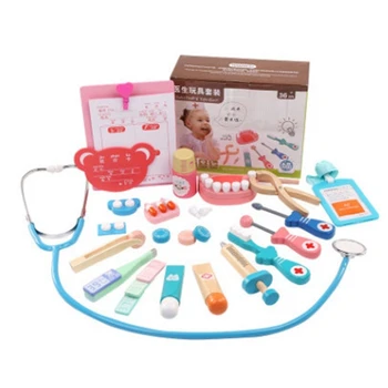Children Pretend Play Doctor Nurse Toy Set Portable Suitcase Medical Kit Kids Educational Role Play Classic baby wooden toys 15 pieces set children pretend play doctor nurse toy set portable suitcase medical kit kids educational role play classic toys