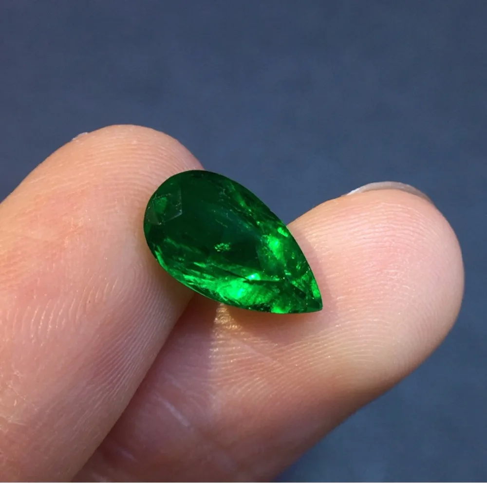GRS Сертифицированный 2.09ct огранка в форме капли граненый яркий зеленый натуральный изумруд драгоценные камни свободные камни драгоценные