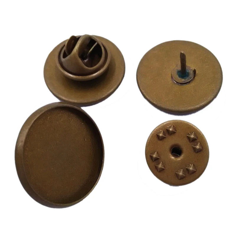 Antique Bronze 12mm 14mm 16mm 18mm 20mm 25mm Round Lapel Pin Brooch Tie