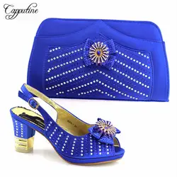 Capputine Новое поступление Модная дамская обувь и сумка в комплекте 2018 Лидер продаж в африканском стиле обувь на высоком каблуке с сумкой в