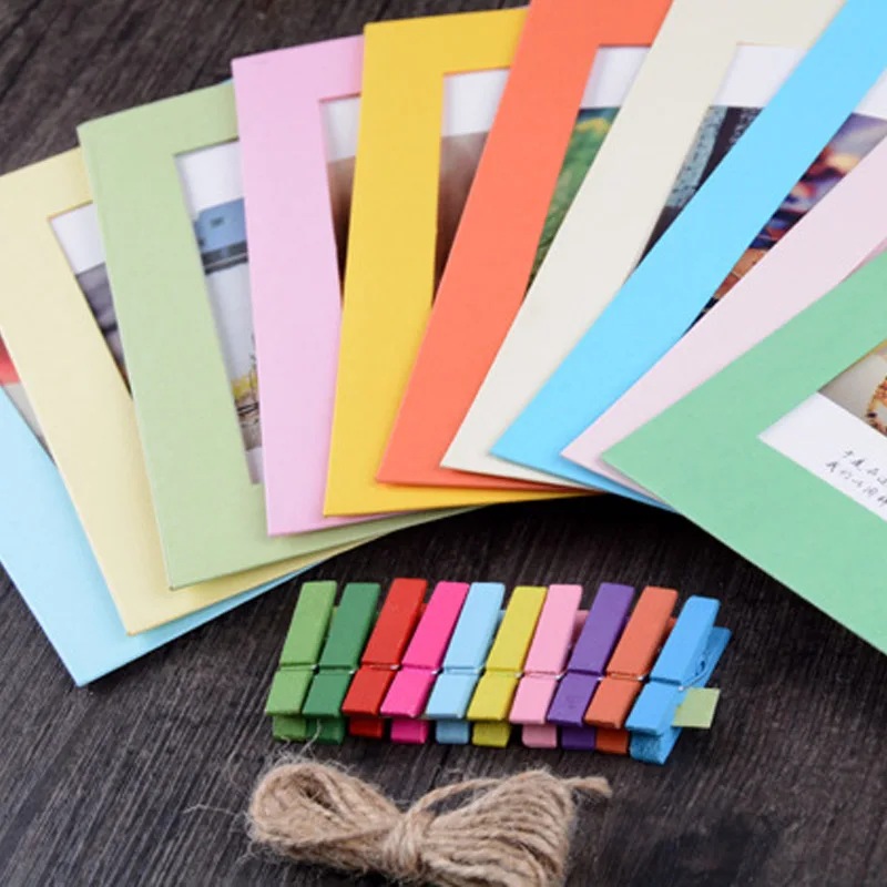 

10 sheets Album framework Combination Wall paper Photo Frame DIY Hanging DIY Wall Picture Album Home Decoration multiple Colour