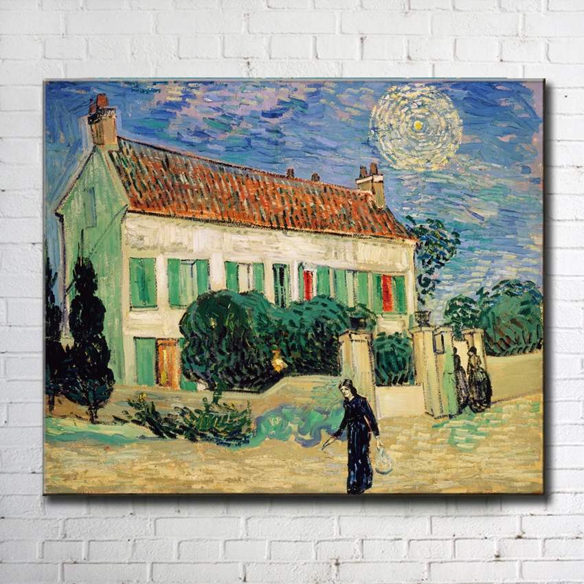 Ван гог белый дом ночью. Ван гог. 1890. Ван гог белый дом ночью. Винсент ван гог белый дом.
