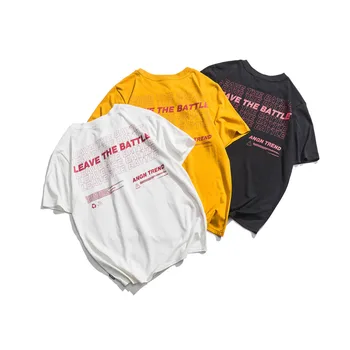 

2019 Spring And Summer New Chinese Style Men's Comfortable High Quality Sports Letter Pattern Creative Cotton Loose T-shirt