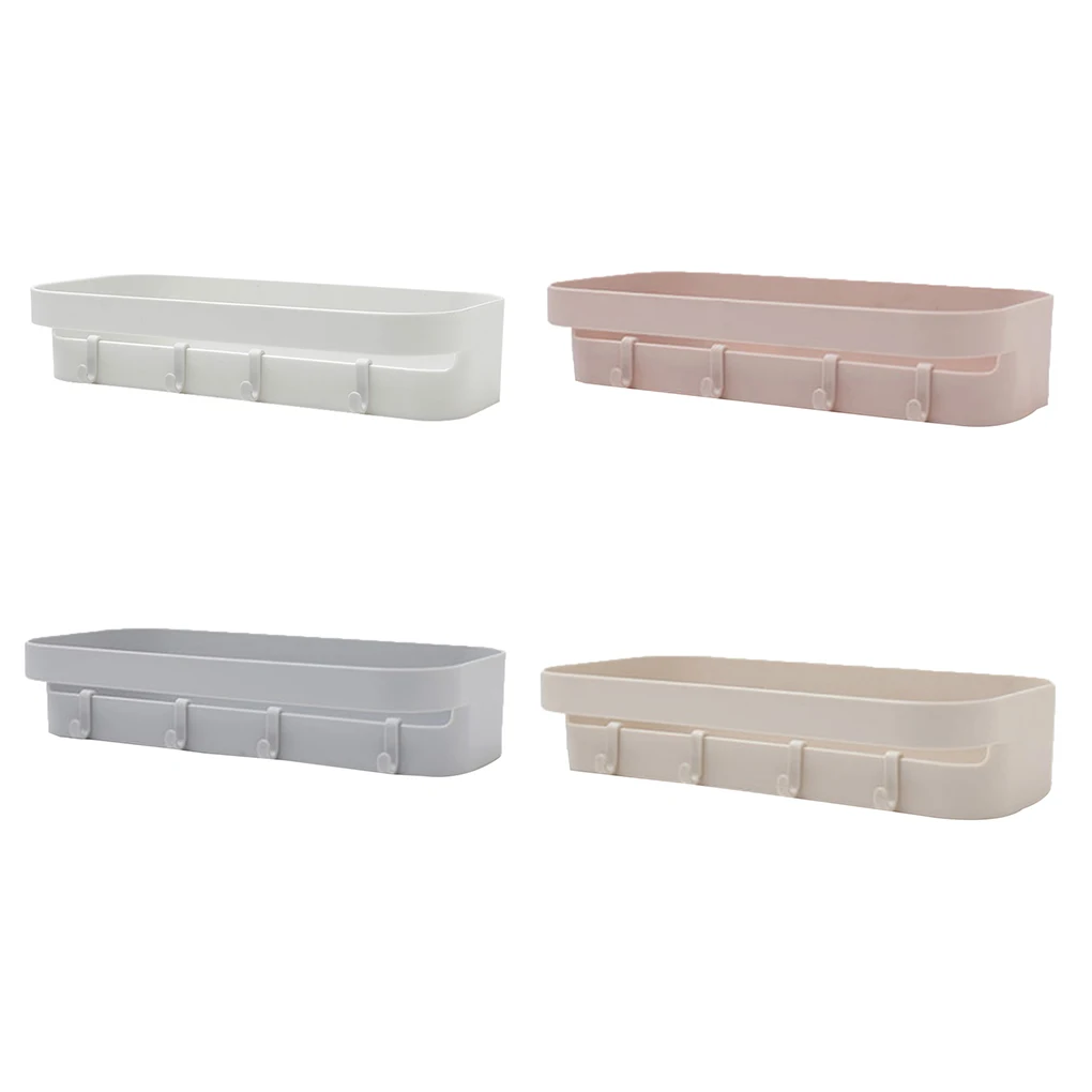 Feiqiong Plastic Toilet Shelf Free Punch Wall Storage Rack Bathromm Accessories Rectangular Seamless Bathroom Shelf Supplies