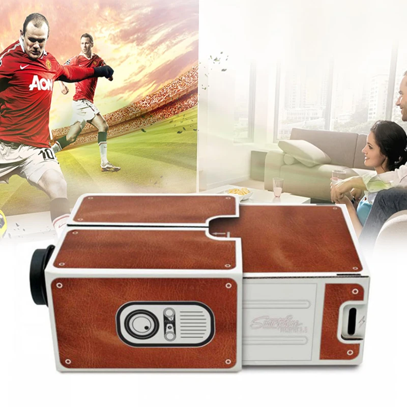 Best Choice DIY 3D Projector Cardboard Mini Smartphone Projector Light Novelty Adjustable Mobile Phone Projector Portable Cinema