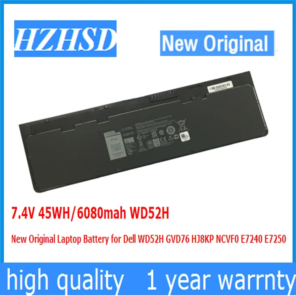 Новый оригинальный аккумулятор WD52H 7 4 в 45 Вт/ч/6080 мА/ч для ноутбука Dell GVD76 HJ8KP NCVF0 E7240
