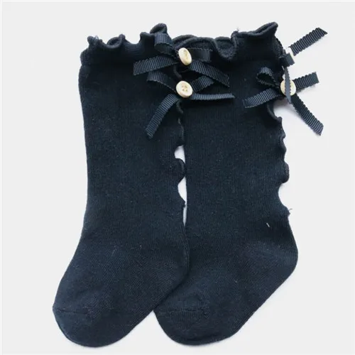 Lawadka/хлопковые детские носки принцессы для девочек детские гольфы красивые детские гетры, носки для новорожденных девочек - Цвет: deep blue