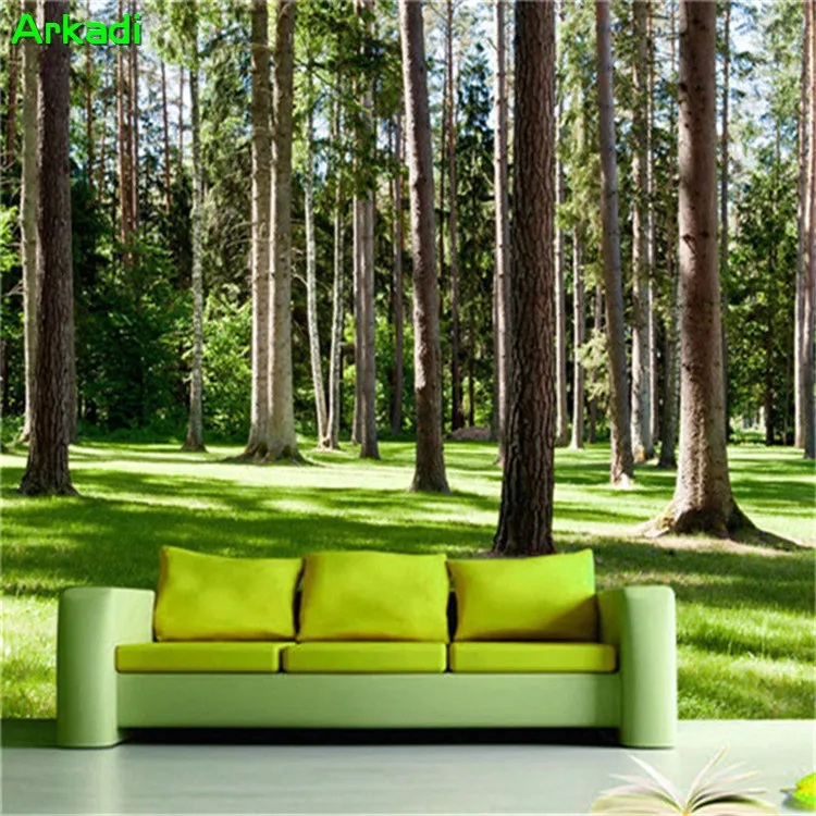 Custom Mural 3d Garden Wallpaper Sofa Background Wall Cloth Waterproof Hd  Forest Grassland Landscape Green Eye Home Decoration - Wallpapers -  AliExpress