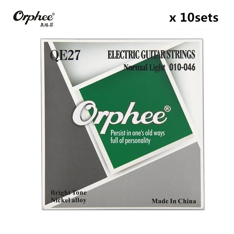 Orphee qe27 010-046 Электрогитары струны шестиугольная Никель сплав Экстра Super Light яркий тон Гитары Запчасти аксессуары 10 комплектов