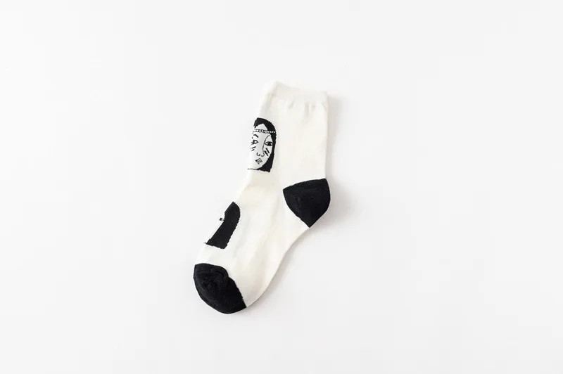 SUNJINACRO/5 пар, один комплект, женские забавные носки, корейский стиль, Janpan, модные носки с героями мультфильмов, белые, черные, в полоску, носки для скейтборда