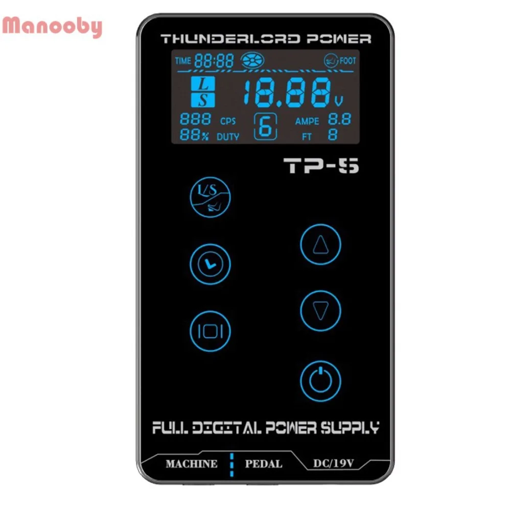 

Manooby High Quality Tattoo Power Touch Screen Update TP-5 Digital Intelligent LCD Makeup Dual Tattoo Power Supplies Set