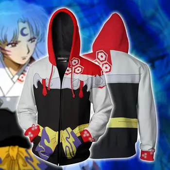 

2019 Anime InuYasha Hoodies 3D Print Inu Yasha Hoodie Hoody Hip Hop Casual Coat Sweatshirts Hooded Casual Coat Cosplay Costumes