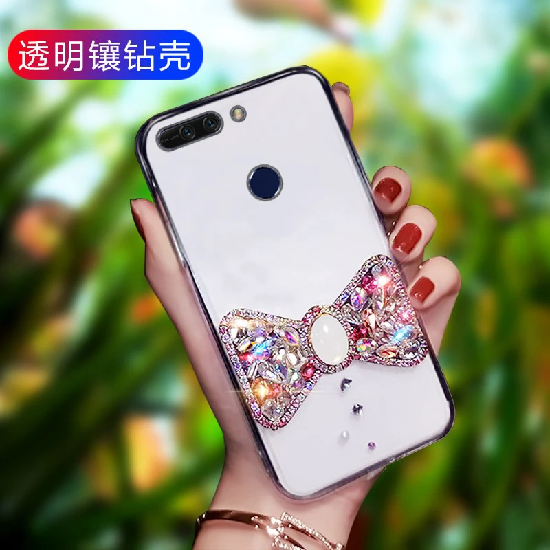 Для Huawei Honor V8 PRO простой женский телефон с бантом Блестящий анти крах сотовый
