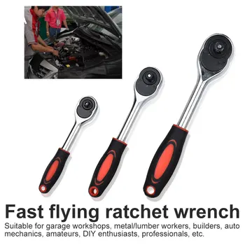 

Hand Tools 1/4" 3/8" 1/2" Steel High Torque Ratchet Wrench for Socket 24 Teeth Quick Release Wide Used Professional