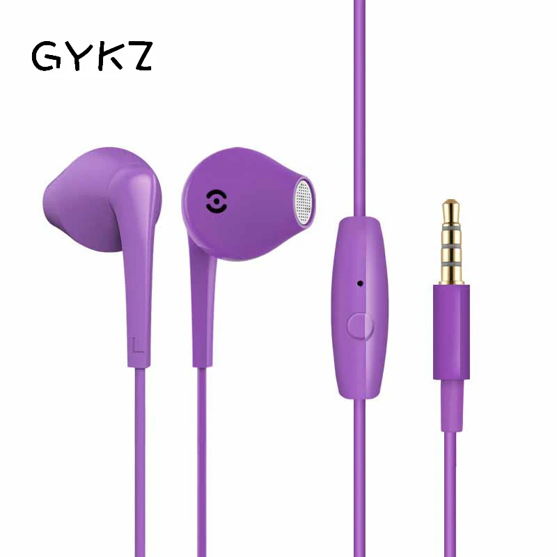 

GYKZ 3.5mm Wired Colorful Earphone Line Type 100DB 10mm Ohm Sport Headphone Intelligent HD Microphone Mobile Phone Earphone