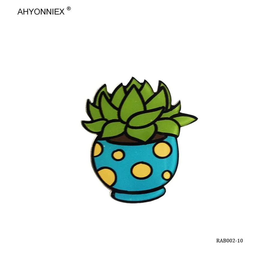 AHYONNIEX 1 шт. мультфильм кактус бонсай значки брошь акриловые Значки на рюкзак булавка, бейдж, украшение значки на одежду