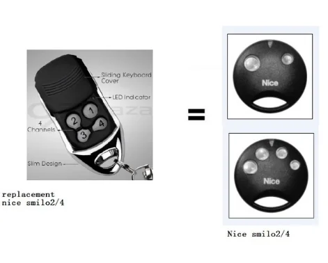 

FOR Nice remote control smilo 2 ,smilo 4 replacement remote top quality