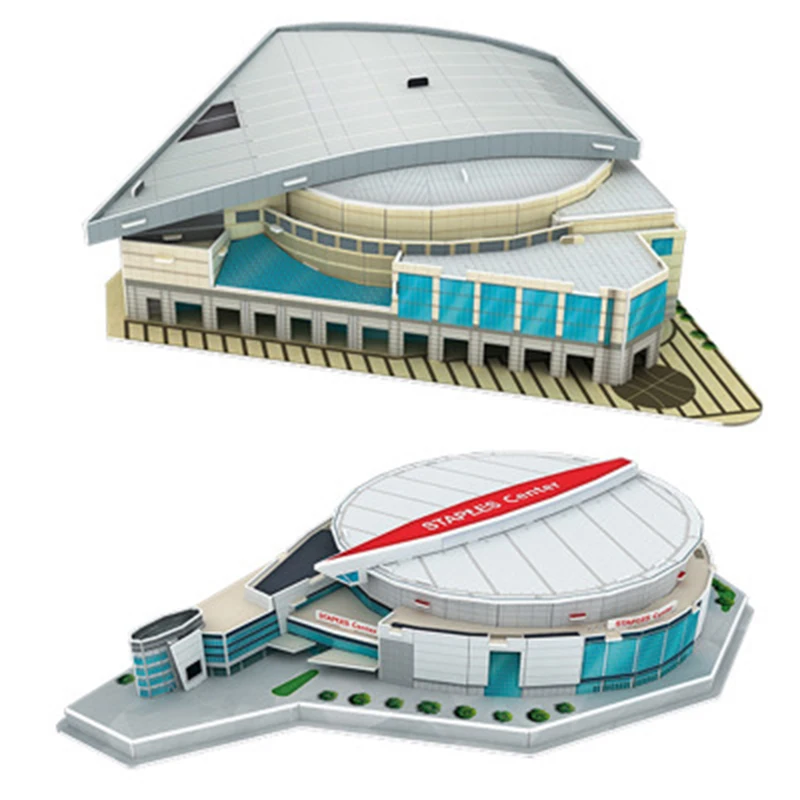 

3D three-dimensional Puzzl World basketball court Stadium children's Puzzle DIY spell insert Learning Educational Games Toys