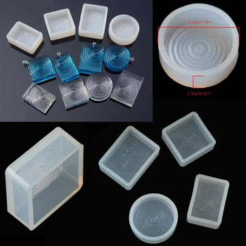 

Water Ripples Wave Pendant Necklace Earring Beads Casting Crystal Molds Silicone Resin Liquid Mold DIY Jewelry Making Craft Tool