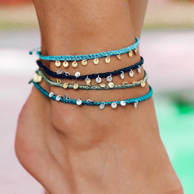 

Bohemian Boho Handmade Copper Beads Anklets For Women Vintage Rope Chain Anklet Bracelet On Leg Beach Ocean Jewelry