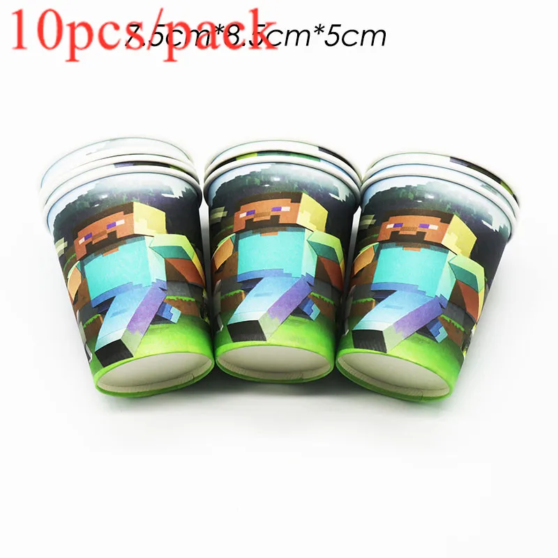 

10PCS/PACK MINECRAFT THEME PAPER CUPS MINECRAFT DISPOSABLE CUPS MINECRAFT THEME BIRTHDAY PARTY DECORATIONS