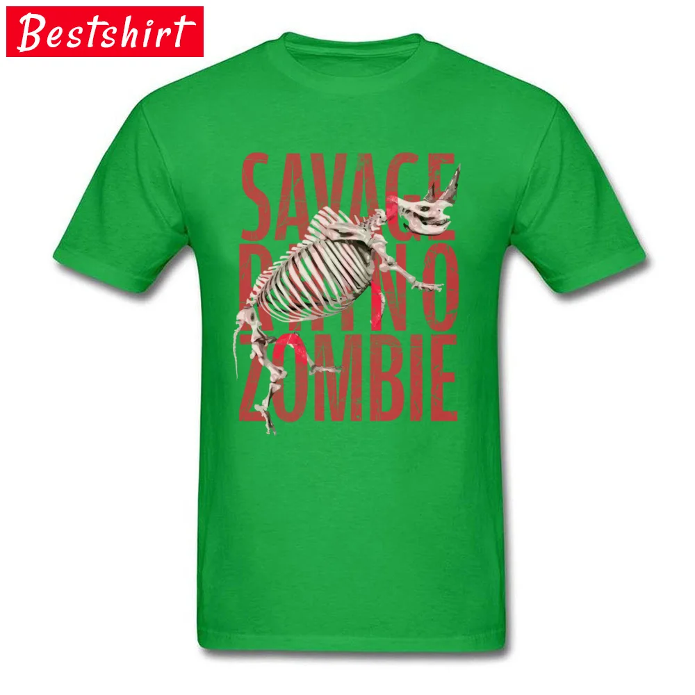 Savage Rhino Skeleton Zombie Casual Summer Autumn 100% Cotton O Neck Men Tops Shirt cosie Tee-Shirt Cheap Short Sleeve T Shirts Savage Rhino Skeleton Zombie green