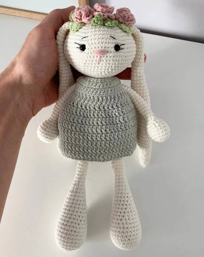 Вязаная крючком игрушка кукла амигуруми милый кролик Номер модели TS041328|Мягкие