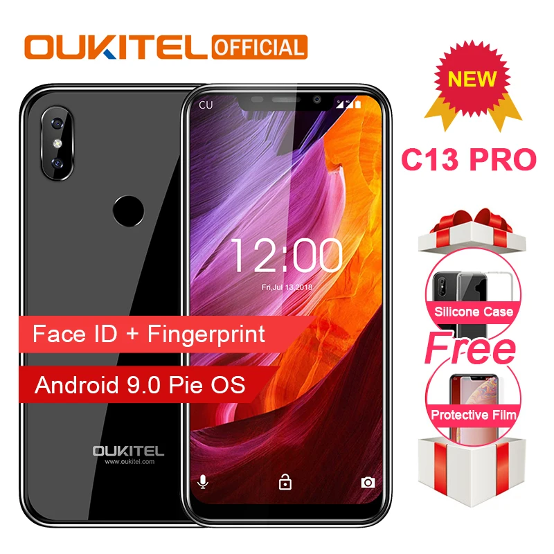 

OUKITEL C13 Pro 5G/2.4G WIFI 6.18" 19:9 2GB 16GB Android 9.0 Mobile Phone MT6739 Quad Core 4G LTE Smartphone Face ID Fingerprint