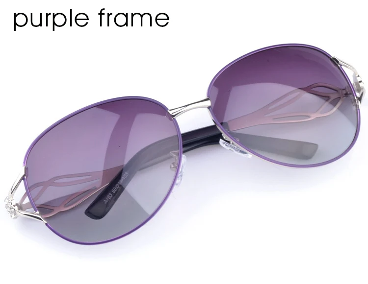 Известные женские брендовые солнцезащитные очки Роскошные женские поляризованные солнцезащитные очки модные солнцезащитные очки для вождения автомобиля винтажные очки для досуга - Цвет линз: pruple