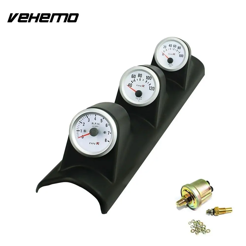 

Vehemo 52mm/2.0 Inch 12V Tachometer Oil Pressure Gauge Accessories Car Modification Instrument Parts Auto Precise Vehicle