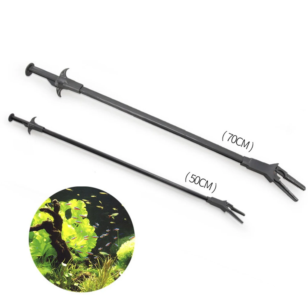 

Plastic Aquarium Plants Fish Reef Marine Tank Tweezer Clip Pet Cleaning Tool 50/70CM Length