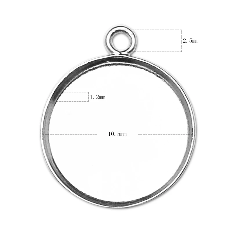 Beadsnice 925 Круглый Стерлинговое Серебро основа подвески торговля ободок Подвески Пустые для драгоценных камней модные diy Ювелирные изделия ID27622 - Цвет камня: silver plated