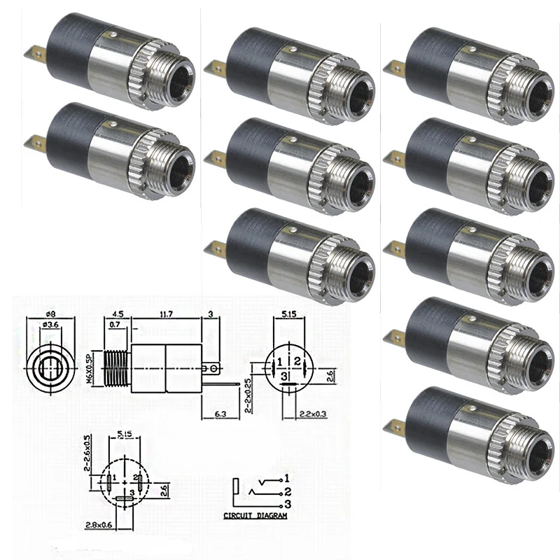 10pcs 3.5mm Mini Female Headphone Jack Plug Stereo Audio Panel Mount Connector High Quality Stereo Panel Mount