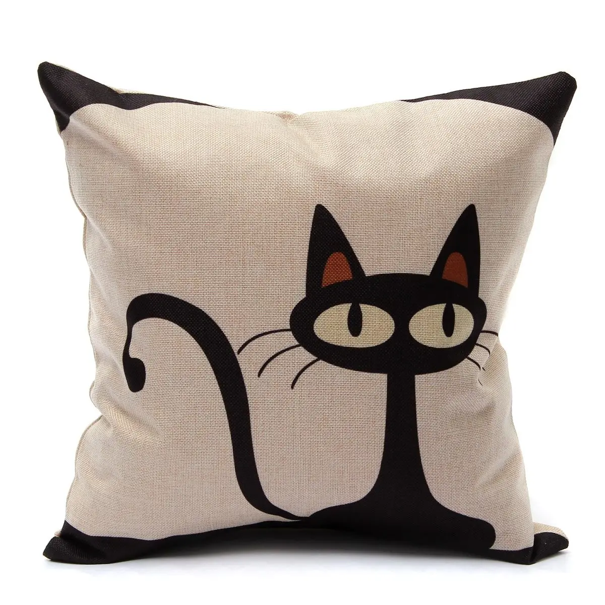 

Universal Fashion Popular Vintage Black Cat Square Pillowcase Cotton Linen Throw Pillow Case Sofa Cushion Cover Home Car Decor