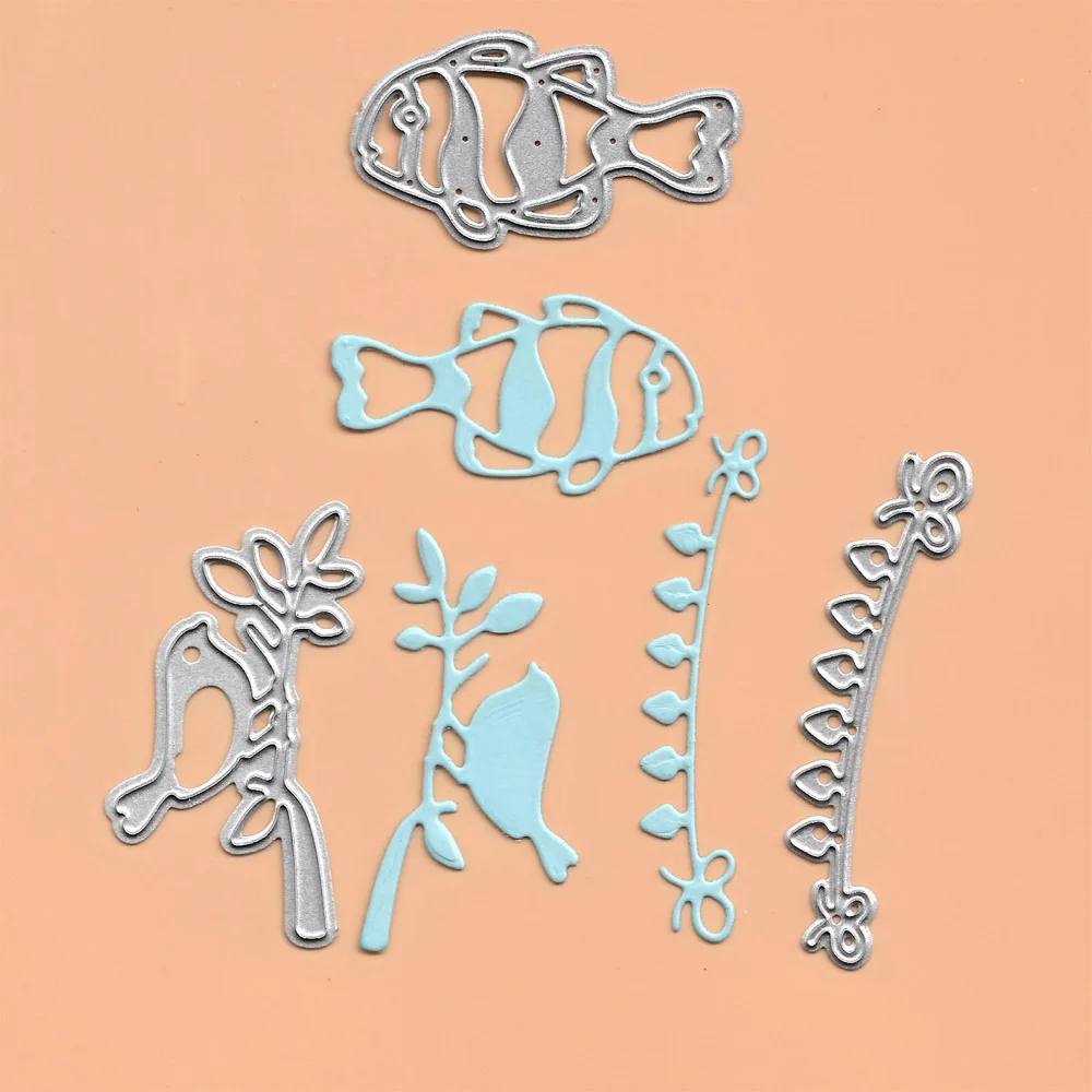

Metal Cutting Dies Fish and birds Stencil DIY Scrapbooking Album Paper Card Decoration Crafts Embossing New Dies for 2019