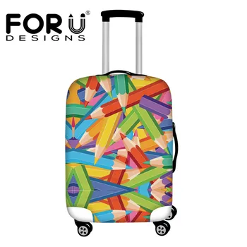 

FORUDESIGNS Waterproof Luggage Covers Suitcase Cover For 18-32 Inch Case Colorful Pencils Elastic Thicken Trolley Case Covers