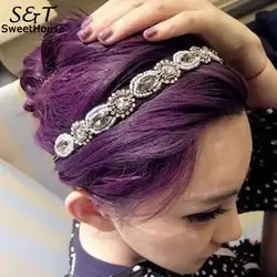 Волосы серебро повязка Rhinestone Hairband Для женщин аксессуар