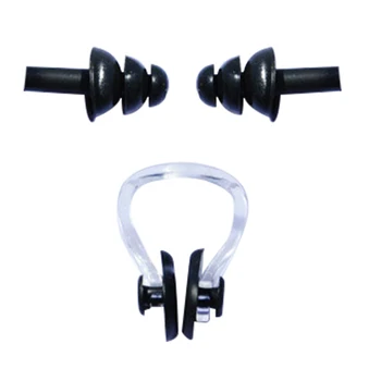 

1Set Waterproof Soft Silicone Nose Clip Swimming Set Soft Nose Clip + Ear Plug Earplugs Swimming Pool Fitness Safety