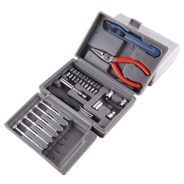 Big Deal THGS 24Pcs Household Tools Set Mixed Ironware Hardware Kit Box For Car computer phone Multi-function Toolbox