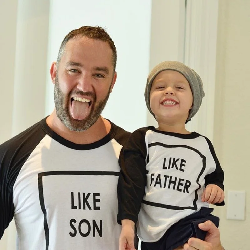 

Like Father Like Son Daughter Clothes Dad Father And Son Full Shirt Cotton T-shirts Matching Clothes Yes Daddy Baby Clothes