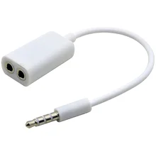3 шт./лот Lover Белый 3,5 мм разъем 1 штекер 2 Женский аудио разветвитель для наушников линия