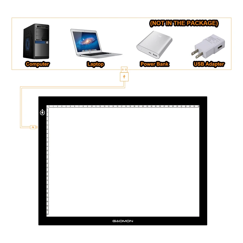 GAOMON GB4 светодиодный светильник коробка 5 мм ультратонкий светильник Pad USB художественная доска для эскиза и копирования с адаптером ЕС