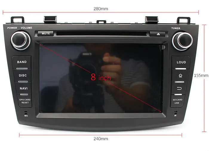 Discount 8inch two din android 9.0 car dvd player for mazda3 2012 with gps navigation radio USB SD DVD built in wifi mirror link 4G+64G 13