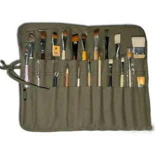 

Multifunction Canvas Wrap Pouch 22 Holder Case Pencil Pouch Roll Up Thick Pencil Pen Brush Organizer Pouch Home School supplies