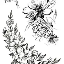 Временные татуировки наклейки с поддельными татуировками цветок Роза грудь татуировка для живота стикер s татуаж водонепроницаемый флеш-тату для женщин девушек