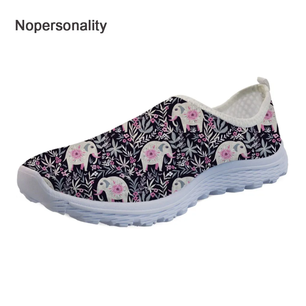 

Personalized Women Shoes Novelty Floral Elephant Print Sneakers Women Casual Slip On Female Ladies Loafers Plus