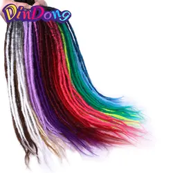DinDong 25 цвета доступны ручной работы дреды синтетические косички для наращивания плетение волос 24 дюймов Kanekalon Ombre цвета серый