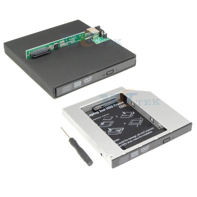 Универсальный 2-й жесткий диск HDD Caddy адаптер 12,7 мм PATA IDE для SATA+ внешний USB для IDE CD DVD чехол для оптического привода корпус