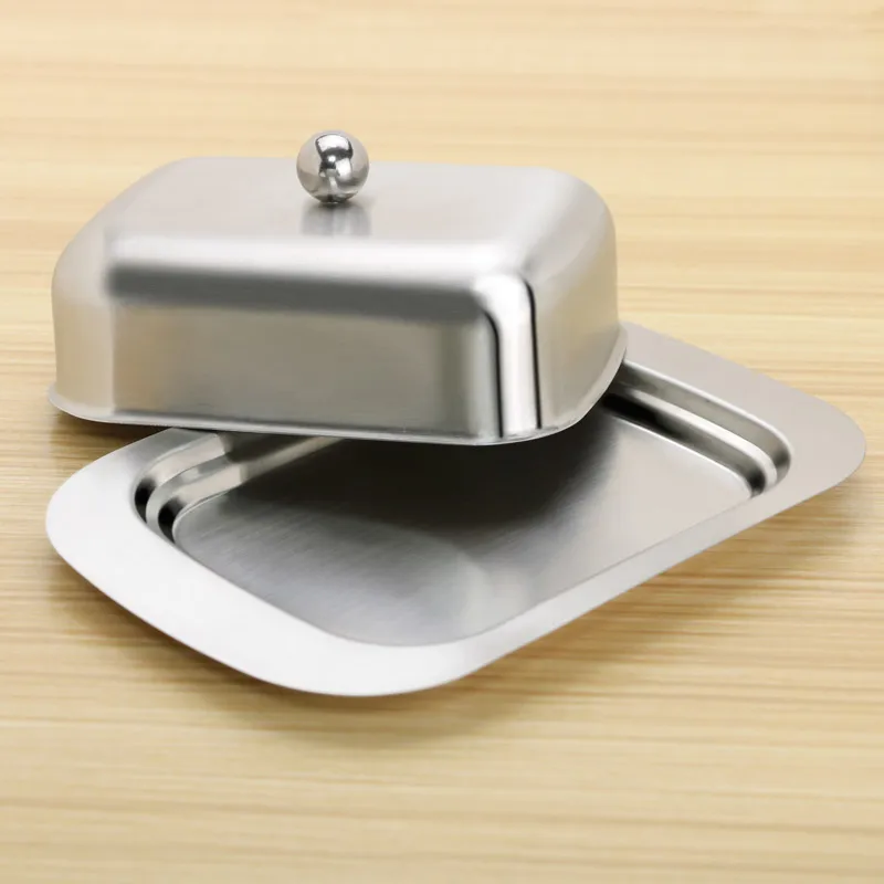 

1Set Butter Box Stainless Steel For Storage Fruit Salad Dinner Tray Cheese Butter Box Storage Container Kitchen Cooking Dish